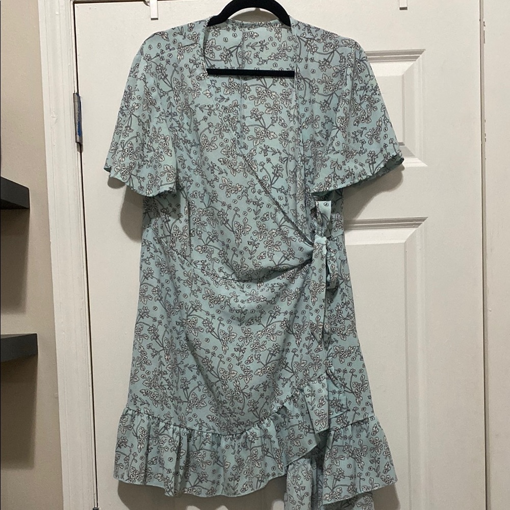 Floral Wrap Dress with Ruffle Hem